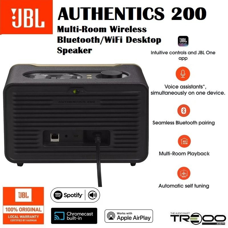 JBL Authentics 200 Wi-Fi智能喇叭 [JBLAUTH200BLKAM]