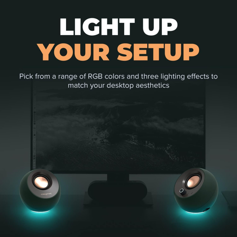 Creative Pebble Pro RGB 藍牙 5.3 USB-C 2.0 電腦喇叭