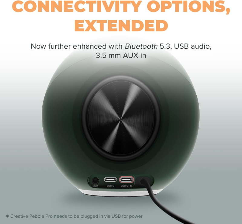 Creative Pebble Pro RGB 藍牙 5.3 USB-C 2.0 電腦喇叭