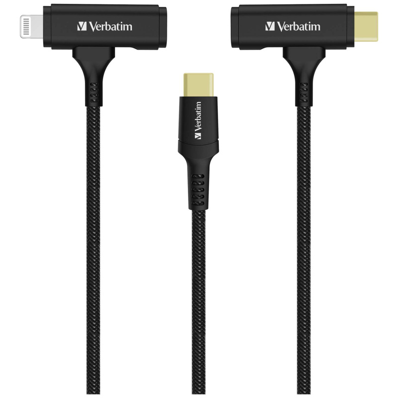 Verbatim USB-C & Lightning 2合1充電傳輸線 (120cm) 66974