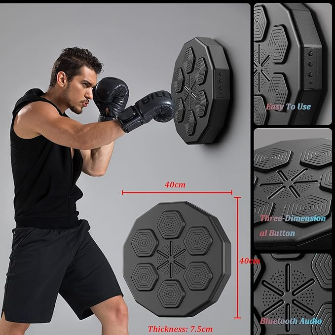 節日優惠 智能藍牙音樂拳撃機 訓練機 送半指拳套