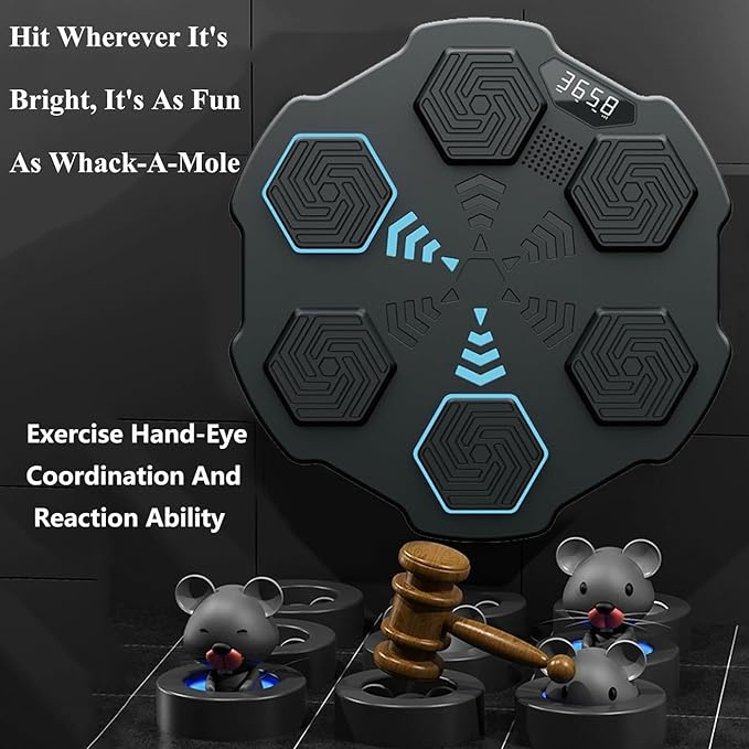 升級版 智能藍牙音樂拳撃機 訓練機 LED屏 送半指拳套