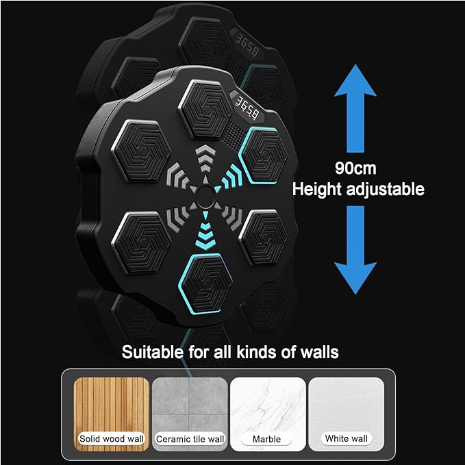 升級版 智能藍牙音樂拳撃機 訓練機 LED屏 送半指拳套