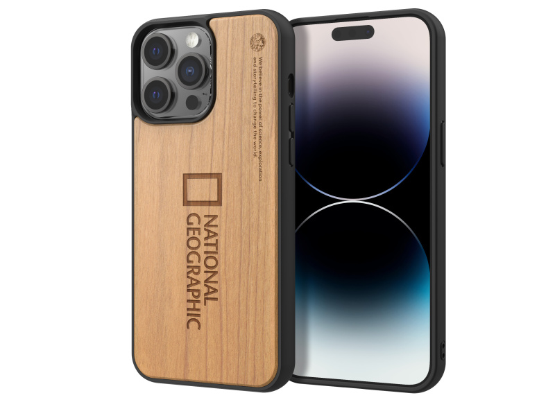 National Geographic-Nature Wood手機殼-iPhone15系列-Big Logo