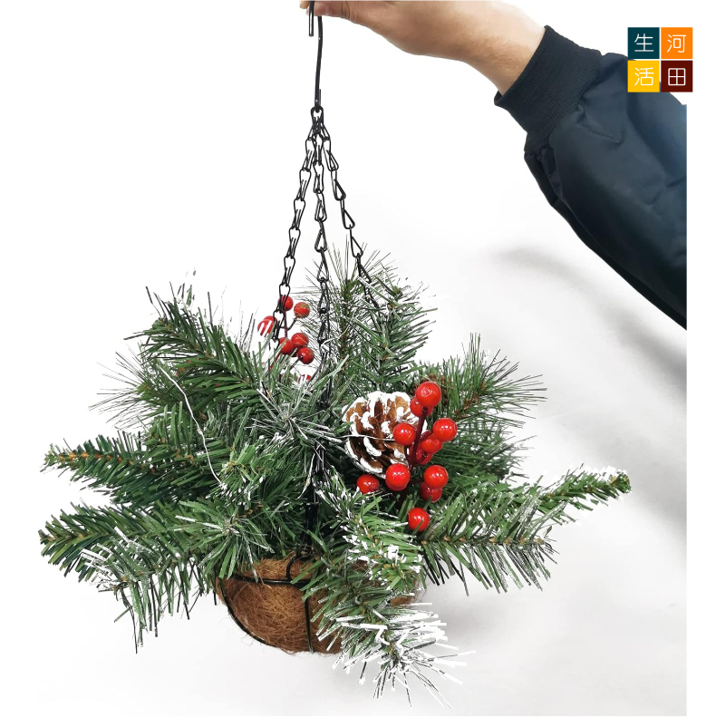 聖誕吊籃裝飾 30X40cm | 聖誕佈置 燈飾掛飾 聖誕花圈 聖誕樹