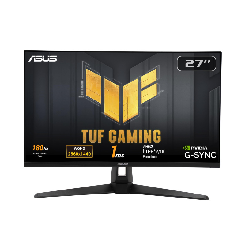 ASUS TUF Gaming VG27AQ3A 電競顯示器 – 27 吋 QHD (2560x1440)、180Hz、Fast IPS,1ms (GTG)、Freesync Premium™、G-Sync 相容、可變超頻驅動、130% sRGB