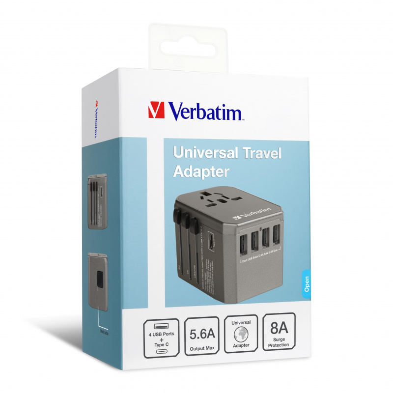 Verbatim 5 Ports Travel Adapter 旅行充電器 (65829/65685/65686)