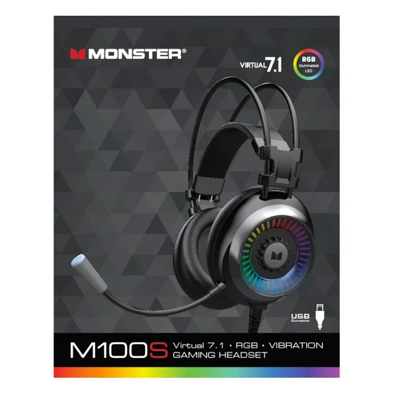 MONSTER M100S 7.1 RGB電競耳罩式耳機 [USB連接]