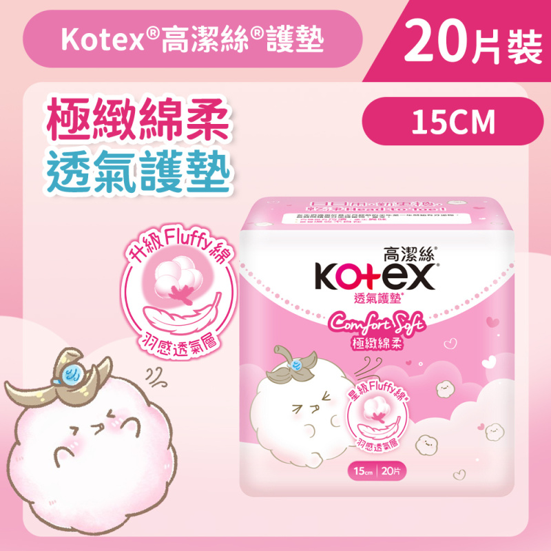原箱Kotex Comfort Soft極緻綿柔透氣護墊系列