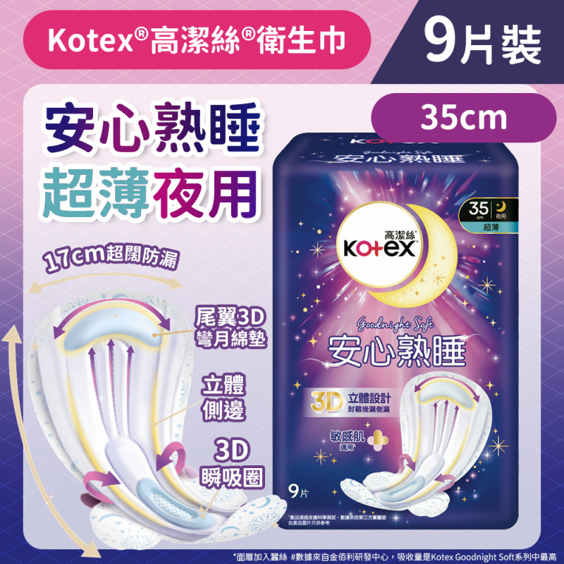 原箱Kotex 安心熟睡衛生巾系列