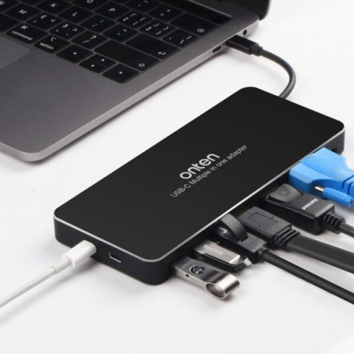 Onten 9 in 1 Type-C Multi-Function - HDMI/VGA/DP+USB3.0+Giga LAN+Audio+USB-C 9188S
