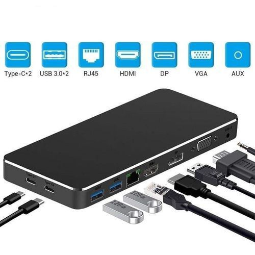 Onten 9 in 1 Type-C Multi-Function - HDMI/VGA/DP+USB3.0+Giga LAN+Audio+USB-C 9188S