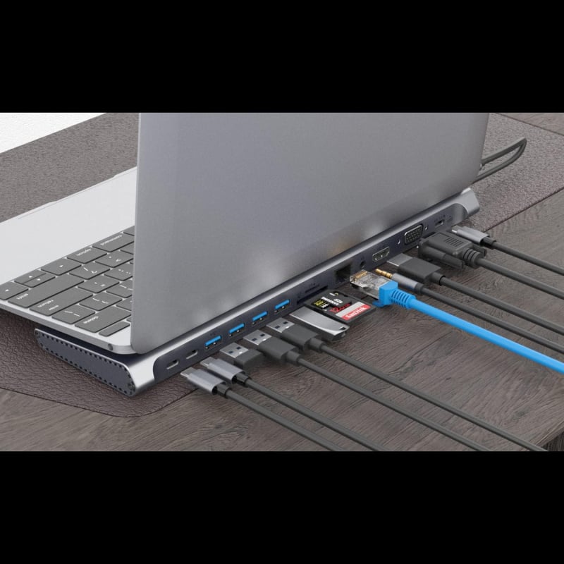 ONTEN 13 in 1 USB C Docking Station - Type-C to HDMI/VGA/SD/TF/RJ45/USB 3.0*4/Audio/USB-C*2/PD(3.0) OTN 9199A ONTEN 13 in 1 USB C Docking Station - Type-C to HDMI/VGA/SD/TF/RJ45/USB 3.0*4/Audio/USB-C*2/PD(3.0) OTN 9199A