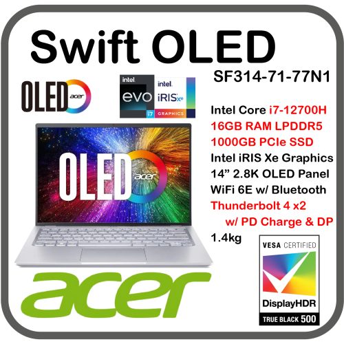 ACER Swift OLED SF314-71-77N1 (i7-12700H/ 14