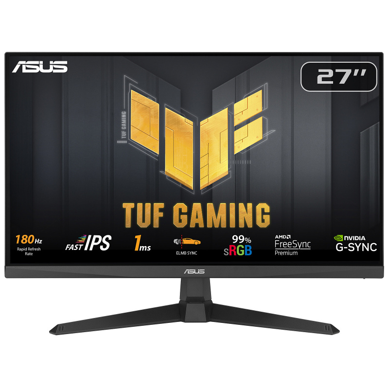 ASUS TUF Gaming VG279Q3A  27-inch, Full HD(1920x1080), 180Hz, Fast IPS, ELMB Sync, 1ms (GTG), FreeSync Premium™, G-Sync compatible,