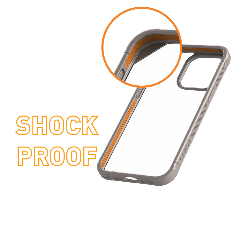 ARMOR iPhone 15 Pro / 15 Pro Max Signature Pro 電話保護殼_星塵灰/橙帶
