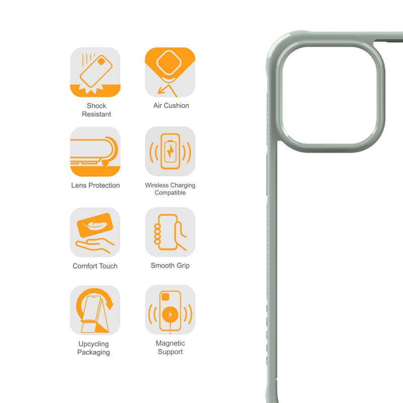ARMOR iPhone 15系列 Signature Pro 電話保護殼_鼠尾草綠/橙帶