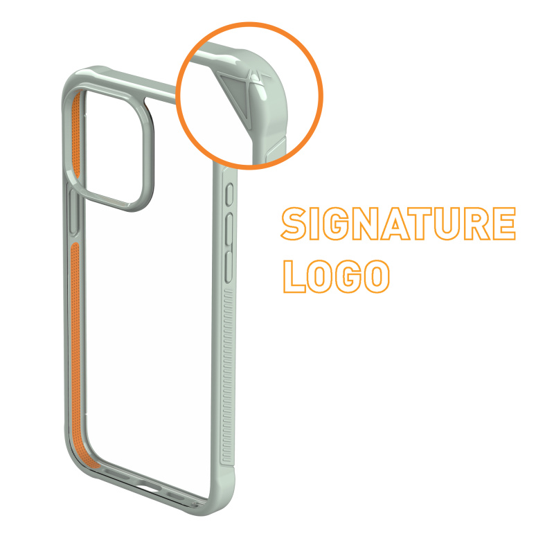 ARMOR iPhone 15系列 Signature Pro 電話保護殼_鼠尾草綠/橙帶