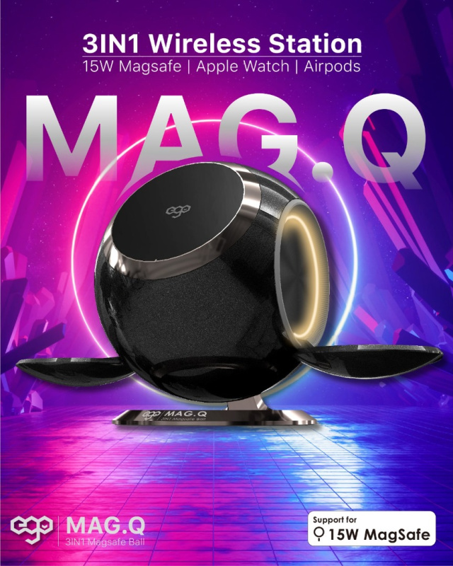 EGO Mag.Q @ 3in1 15W Magsafe 充電座 [3色]