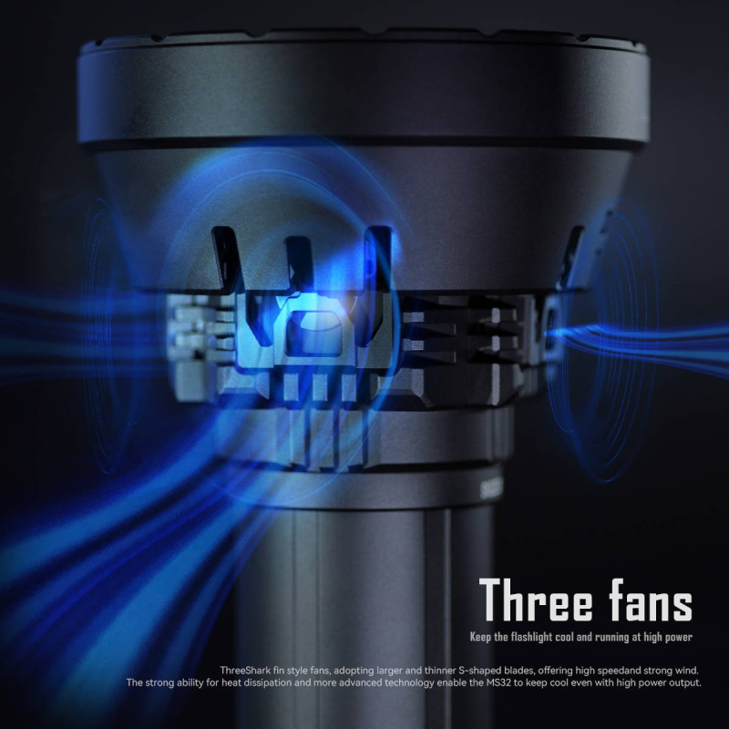 Imalent MS32 200,000lm 32x XHP70.2 LED 充電 電筒 內置散熱風扇