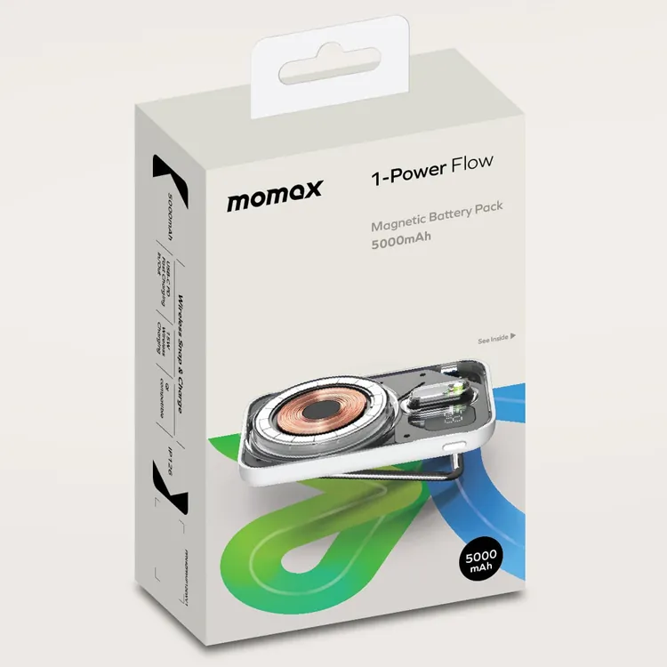 Momax 1-Power Flow 5000mAh 磁吸流動電源 (IP126)