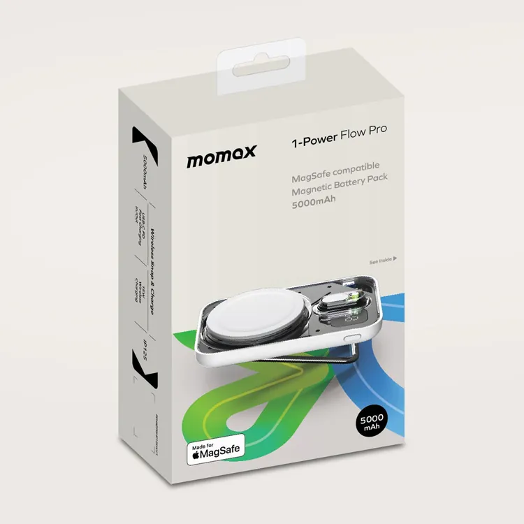 Momax 1-Power Flow Pro 5000mAh MagSafe 磁吸流動電源 (IP125)