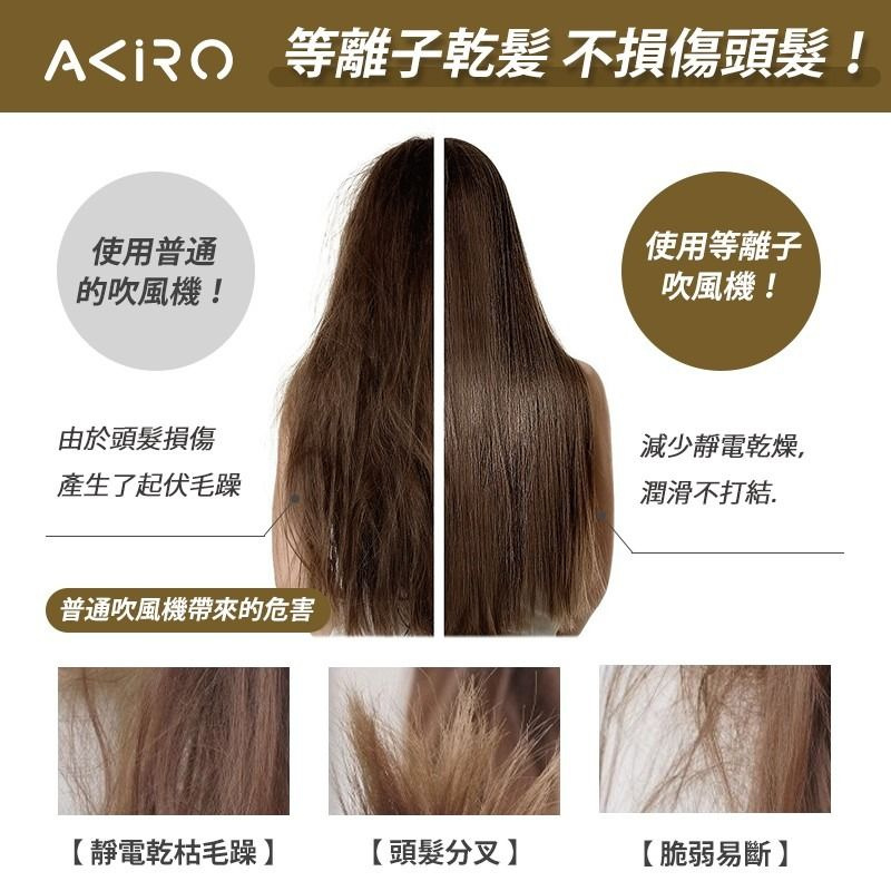 Akiro HairStyle-Q Pro 3億等離子護髮風筒 補水滋潤｜智能溫控｜快速撫平毛躁