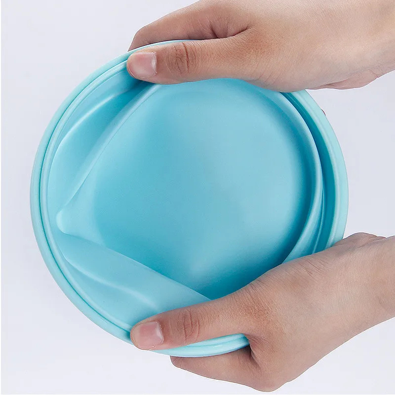 350-1200ml 圓形可折矽膠微波爐食品容器收納盒