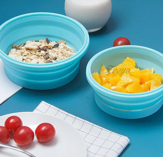 350-1200ml 圓形可折矽膠微波爐食品容器收納盒