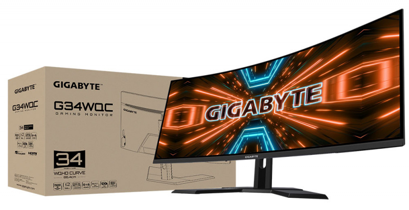 GIGABYTE 34" Curved Gaming LCD Monitor G34WQC
