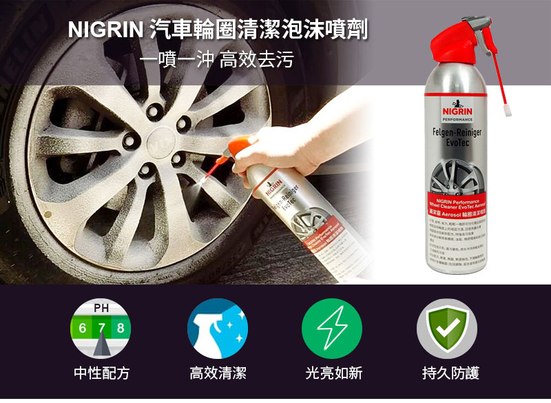 Nigrin 輪圈清潔泡沫噴劑套裝
