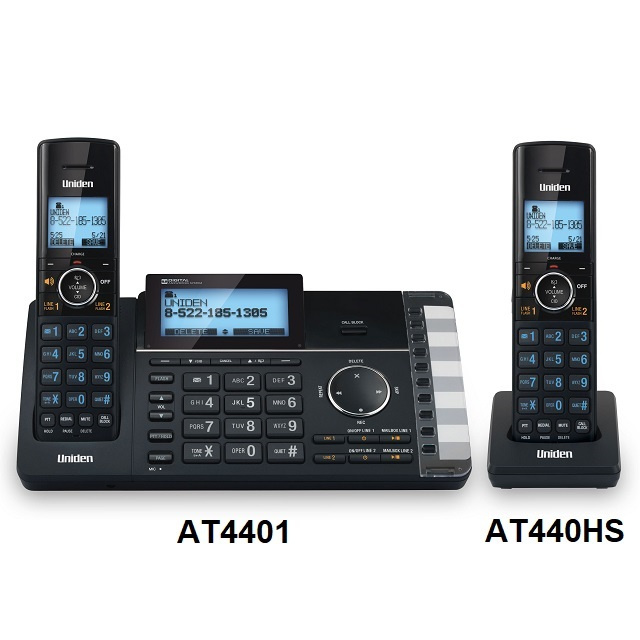 Uniden AT4401 + AT440HS Set 2線無線電話系統連智能通話攔截