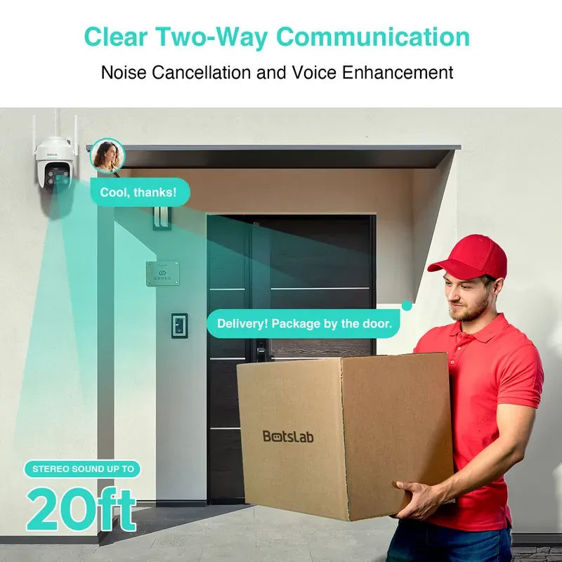 360 Botslab 2.5K AI 智能戶外攝影機 全景視野雲台版 W312