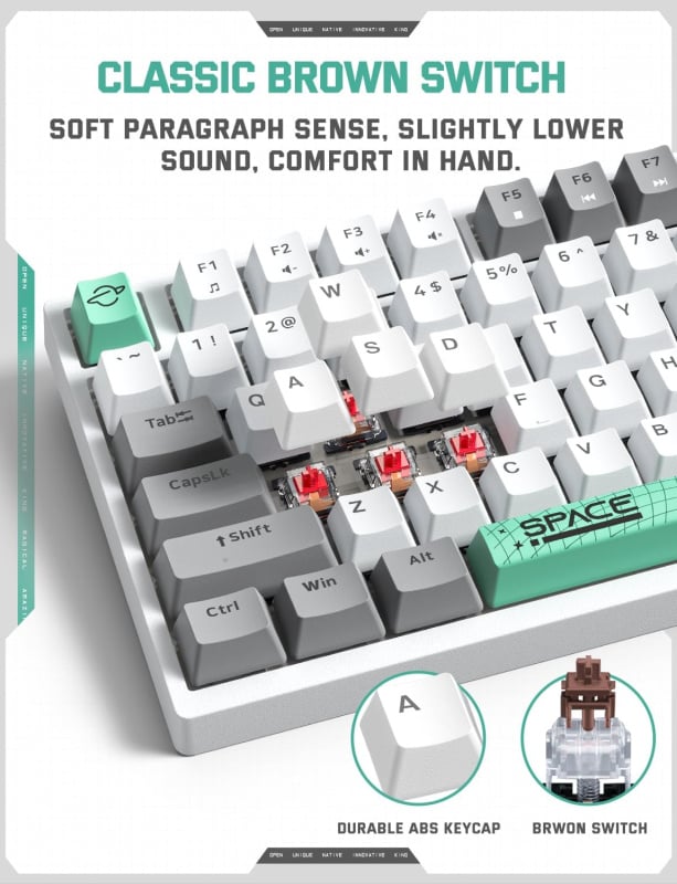 Onikuma G38 Mechanical Gaming Keyboard 電競機械遊戲鍵盤 青軸 / 茶軸