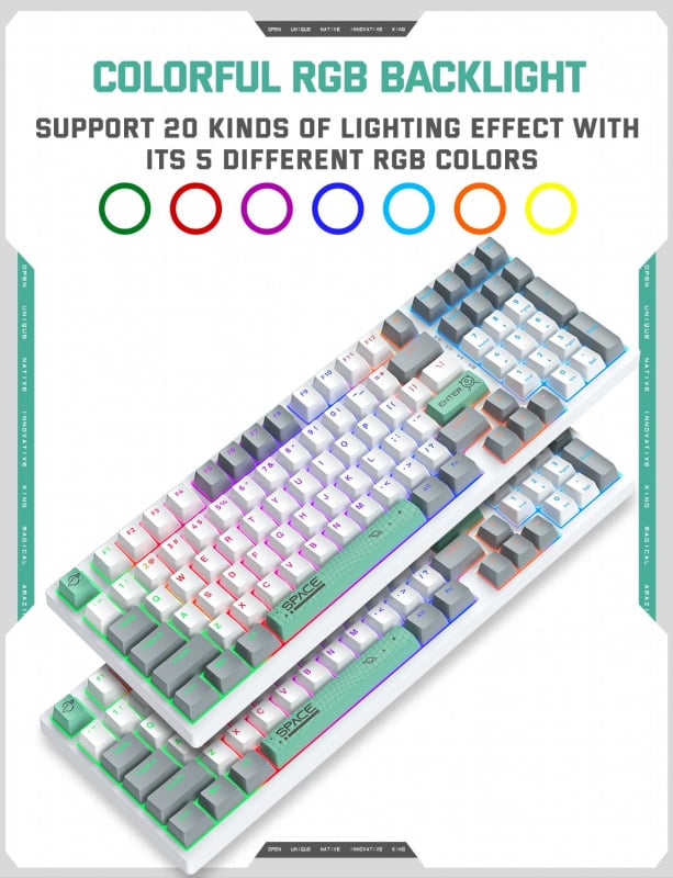 Onikuma G38 Mechanical Gaming Keyboard 電競機械遊戲鍵盤 青軸 / 茶軸