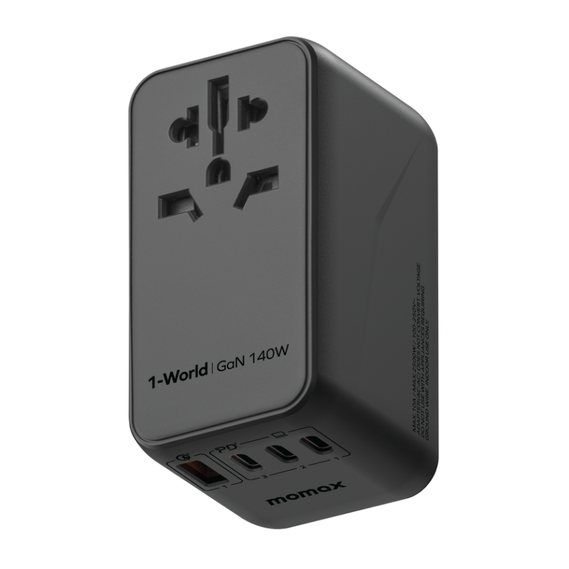 MOMAX 1-World 140W 4-插口 + AC旅行充電插座 (內附140W USB-C充電線) UA16