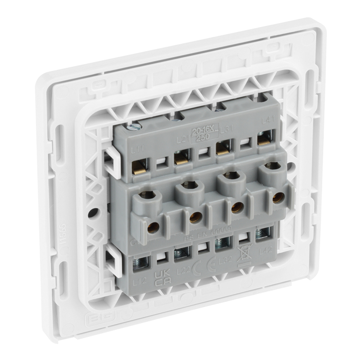 英國 BG British General Evolve PCDCL44WW IP20 20A 16AX 大按開關燈掣 4G 雙向 Pearlescent White 珠光白