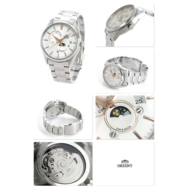 東方現代RN-AK0301S SUN&MOON 316L鋼制自動白錶盤手錶