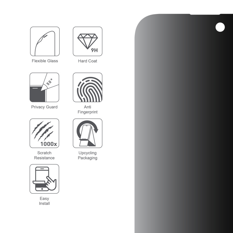 ARMOR iPhone 15 系列軟性玻璃9H防窺螢幕保護貼 (附Easy+ 貼膜神器)