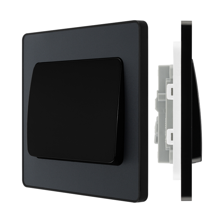 英國 BG British General Evolve PCDMG13WB 20A中途掣 (十字掣) 大按開關 1位 Matt Grey 啞光灰