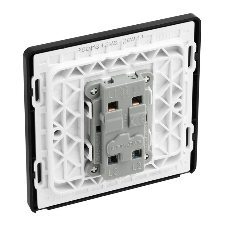 英國 BG British General Evolve PCDMG13WB 20A中途掣 (十字掣) 大按開關 1位 Matt Grey 啞光灰