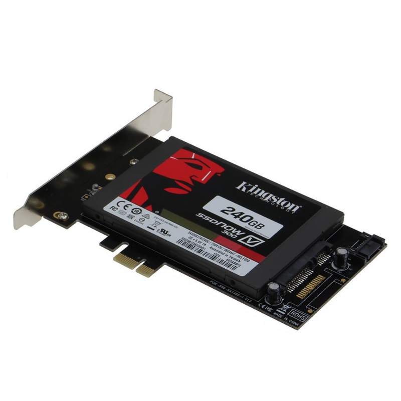SEDNA - PCI Express (PCIe) SATA III (6G) SSD Adapter with 1 SATA III Port (With Built In Power Circuit , no need SATA Power connector, best for Mac)