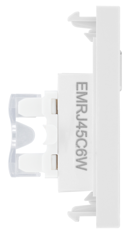 英國 BG British General EMRJ45C6W + MC5EMS1 乙太網路系統組件 (RJ45插頭用)  White/ Silver Gray Metal 白/ 銀灰金屬