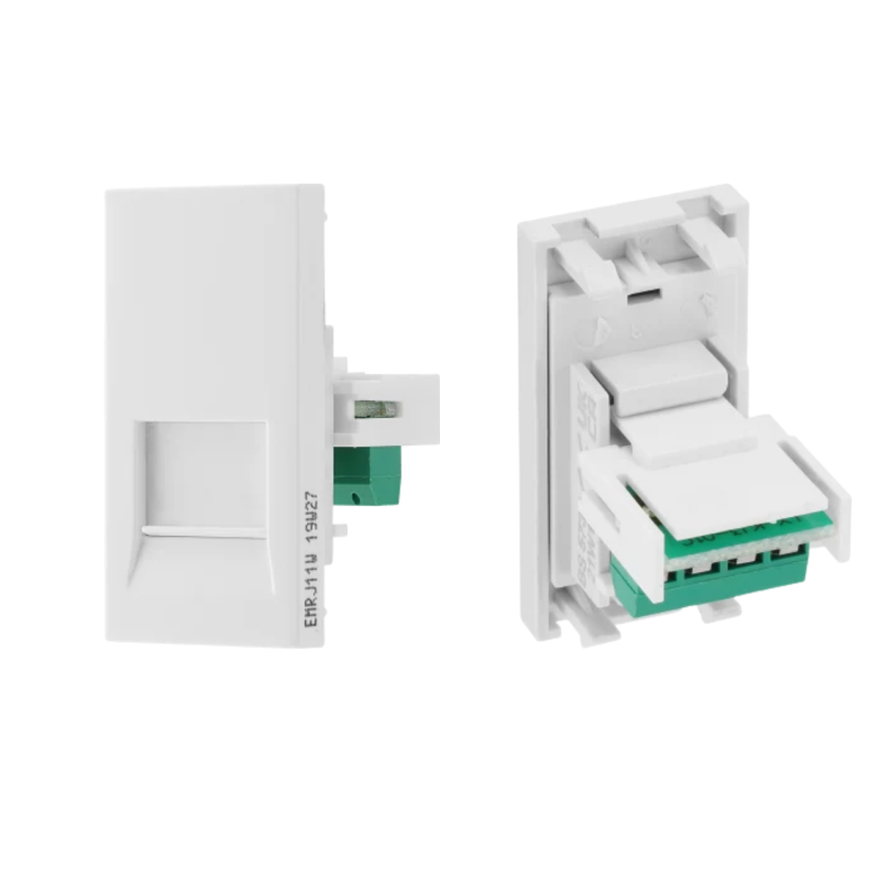英國 BG British General RJ11 + RJ45 + MC5EMS2  電話線及乙太網路系統組件 White/ Silver Gray Metal 白/ 銀灰金屬