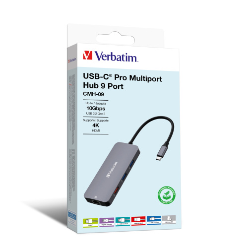 Verbatim 9 in 1 USB-C Pro Multiport Hub 集線器 32152 - CMH-09