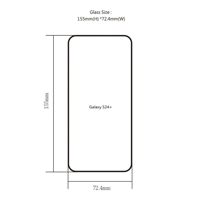 imos 9H Samsung Galaxy S24+ (6.7") 強化玻璃保護貼 - 黑邊