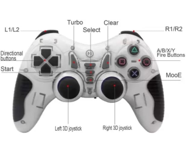 N1-W320 6 in 1 2.4GHz Wireless Game Controller for PC/PS/Laptop/Android/TV/TV Box