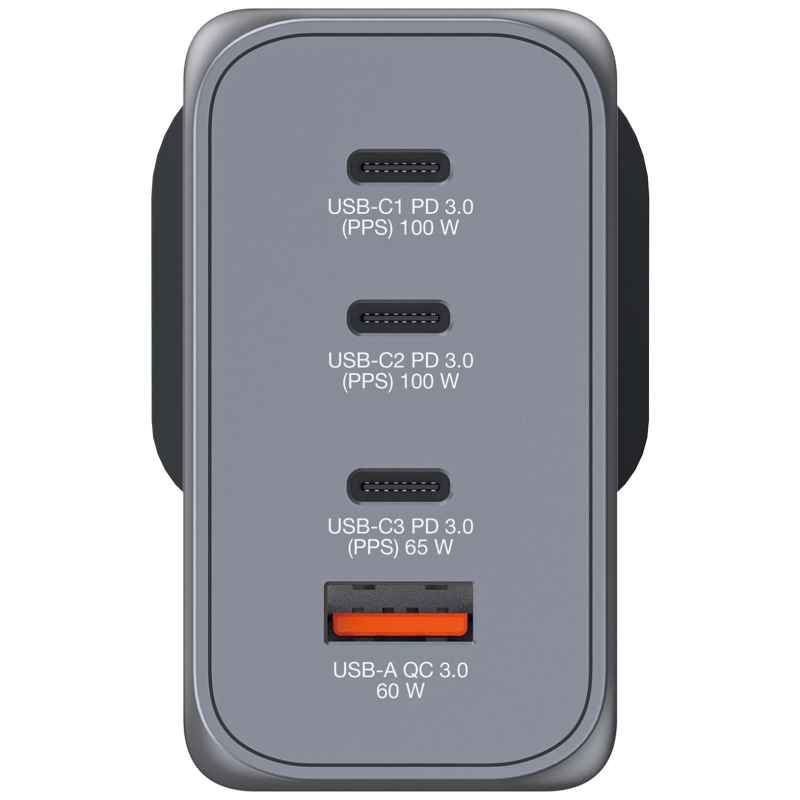 Verbatim 4 Port 200W PD 3.0 & QC 3.0 GAN Charger 充電器 (GNC-200U) 32210