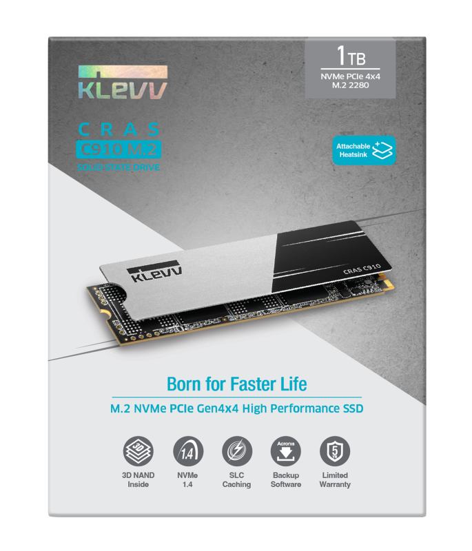 KLEVV CRAS C910 M.2 NVMe PCIe 4 x 4 SSD 2280 ( 500GB/ 1TB/ 2TB/ 4TB ) KLEVV CRAS C910 M.2 NVMe PCIe 4 x 4 SSD 2280 ( 500GB/ 1TB/ 2TB/ 4TB )