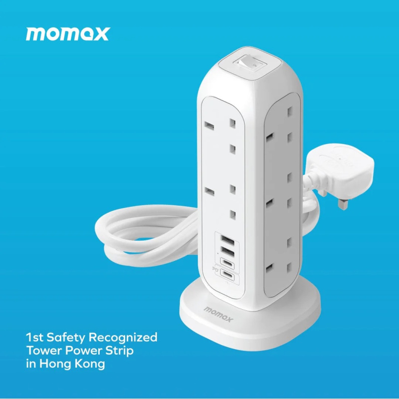 MOMAX ONEPLUG PD20W 2A2C 11位拖板 [US11UK]